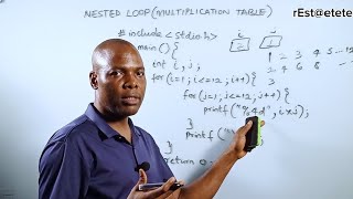 Nested Loops: Building a Multiplication Table in C. #C041 #education #everyone