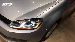 brs 光研社 VOLKSWAGEN GOLF VI 安裝 7 5代R LINE式樣魚眼大燈總成+大燈HIGHLIGHT SS款高階款 6500K LED