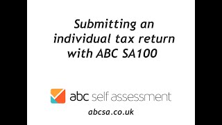 Submitting a tax return with ABC SA100