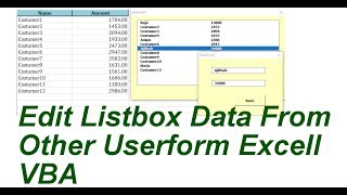 Llistbox Data Edit from Other userform Excel VBA