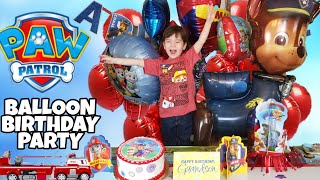 Paw Patrol Balloon Birthday Party! Marshall Ultimate Rescue Firetruck BIRTHDAY PRESENT!