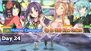 SAOIF : Holiday Campaign! up to 330 Free Orders 2021 (Day 24)