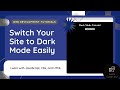 Add a Dark Mode Toggle to Your Website with HTML, CSS & JavaScript | Easy Tutorial