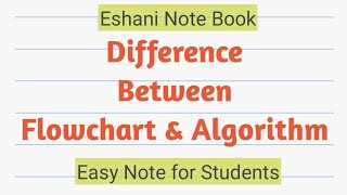 Difference between Algorithm and Flowchart.