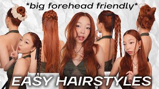 QUICK \u0026 EASY CUTE HAIRSTYLES *especially for my big forehead baddies*