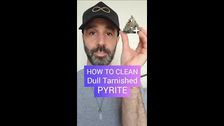 How To CLEAN PYRITE Crystals 🤩 Tip for cleaning dull tarnished pyrite #crystals #asmr