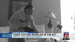 Family catches thief inside their home on camera