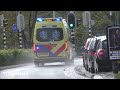 verschillende ambulances uit noord en oost gelderland met spoed naar het radboud umc in nijmegen