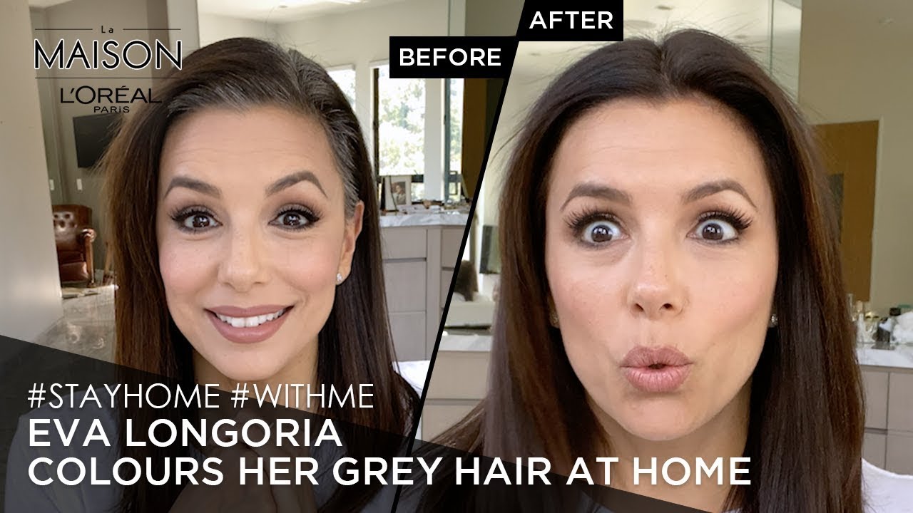 At Home With Eva Longoria | Cover Grey Hair & Do Root Touch Up | L ...