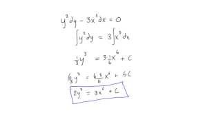 Separable differential equation example #1