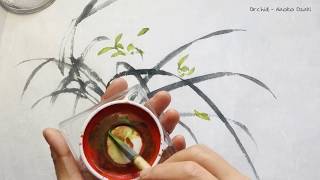 How to paint orchid Sumi-e lesson #2