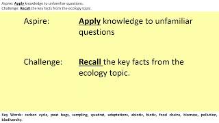Ecology Revision lesson