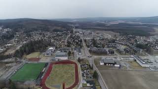 Sveip over Bjørkelangen i Aurskog Hølland Kommune, Norway   Mars 2020