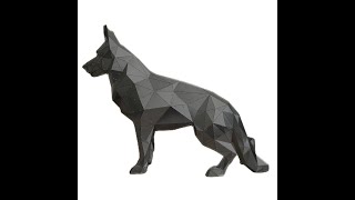 ARTRIMO 3D Metal Geometric German Shepherd Statue by artrimocraft