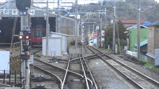 箱根登山鉄道、箱根湯本駅 → 小田原駅。2014-04-05