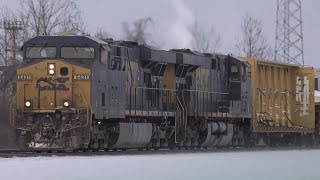 This CSX Train Was SO Slow A Faster CSX Train Passed It! Chasing a Huge NS Train In The Snow! More!