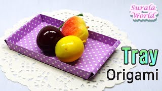 Origami - Tray, Box (Tutorial, DIY, How to make a paper tray)