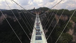 World's highest glass bridge in Zhangjiajie, China