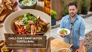 Szabad tűzön 3. 🔥 Chili con carné sajtos tortillával 🔥 - Lidl Főzőiskola Széll Tamással