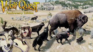 Killing Two Bull Bison and Bull Moose in Multiplayer WolfQuest 3 Anniversary Edition Episode #189