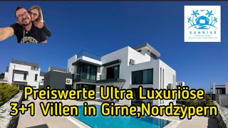 Preiswerte Ultra Luxuriöse 3+ 1 Villen in Girne Nordzypern. 3 Gehminuten vom Meer.