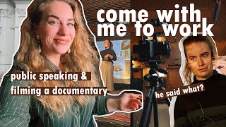 come with me to work (filming a documentary) / *combatting the fast fashion industry incl back pain*