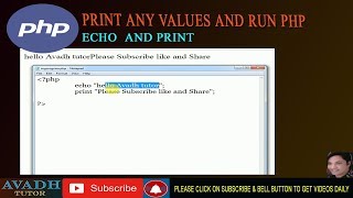 echo statement in php | run php code | print statement in php | php tutorial