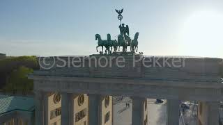 Brandenburger Tor Berlin Aerial Drone Shot Stock Footage