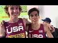 kevin sanchez and kole mathison after leading team usa at 2024 world xc u20 race