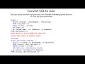 SQL query to Json format example.