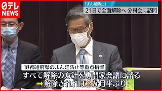 【まん延防止】２１日で全面解除へ  分科会に諮問