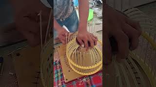 Bamboo cage making process #shorts #shortvideo #bamboo #woodworking