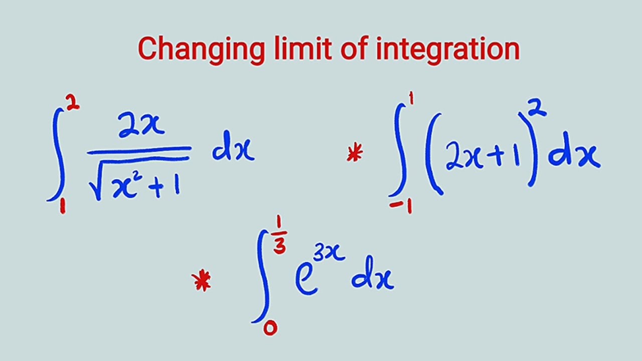 How To Change The Limit Of Integration - YouTube