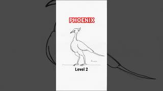 DRAWING 7 Levels of AMAZING Phoenix #shorts #drawing