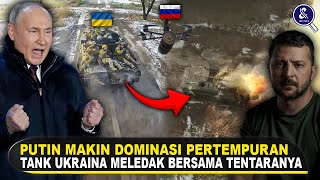 SEMUA TENTARA DI ATAS TANK HANGUS TERBAKAR? Fakta Tank Ukraina Luluh Lantak Dihantam Drone Rusia