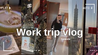 WORK TRIP VLOG ♡｜Travel to Taiwan ✈️  |  W Hotel room and breakfast tour | busy work schedule 🌆