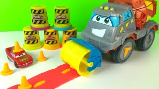 Play Doh Max the Cement Mixer Truck Construction Toys for boys CAT DUMP TRUCK with Paw Patrol Chase