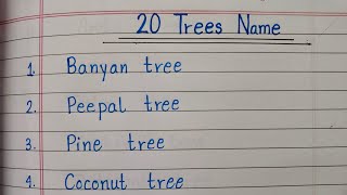 20 Trees Name In English | Different Types Of Trees Name In English