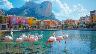 CALPE, SPAIN - THE MOST VIBRANT CITY IN THE WHOLE WORLD,  A CITY WITH COLOURFUL ARCHITECTURE - 4K