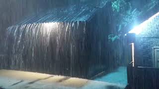 All You Need To Fall Asleep Fast | Heavy Rain on Metal Roof & Intense Thunder on Stormy Night