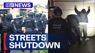 Police shutdown several Sydney streets during raid on suspected crime members | 9 News Australia