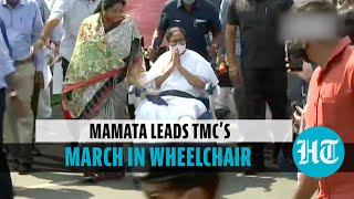 Watch: Mamata Banerjee holds roadshow in wheelchair days after injury