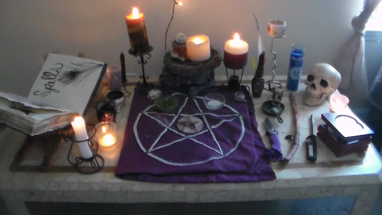 How To Set Up A Wiccan Altar - YouTube