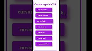 Cursor Pointer Style in CSS | CSS Tips #CSS #CursorPointer #cssanimation #csshovereffect #tutorial