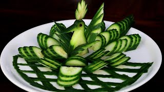 Art In Vegetable & Cucumber Carving | Food Decoration | Party Garnishing