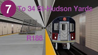 OpenBVE HD 60 FPS: R188 7 train from Flushing Main St to 34 Street-Hudson Yards