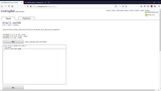 Array-2 (sum28) Java Tutorial || codingbat.com