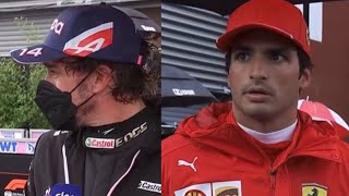 Drivers React live To Lando Norris High Speed Crash. Carlos Sainz and Fernando Alonso - F1 Grid