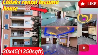 30x40 (1350sqft) 1.10 laks income buliding West facing north door 🚪 kattigenalli yalahanaka banglore