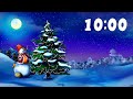 10 Minute Timer - Snowman Scene with Soft Christmas Music & Falling Snow 🎄☃️